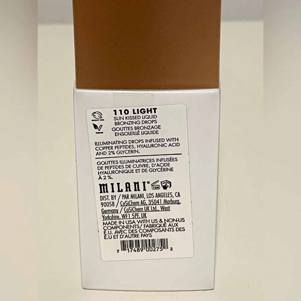 Milani Conceal + Perfect Sun Kissed Liquid Bronzing Drops Shade 110 Light